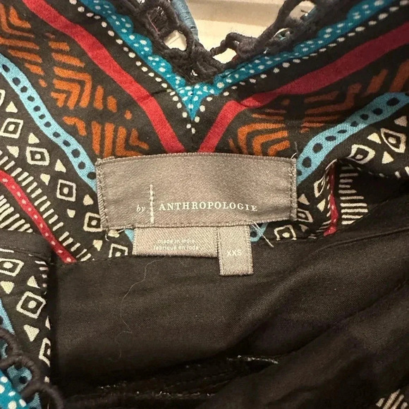 Anthropologie V-Neck Plunge Tunic Mini Dress Black Tiger XXS - Picture 9 of 9